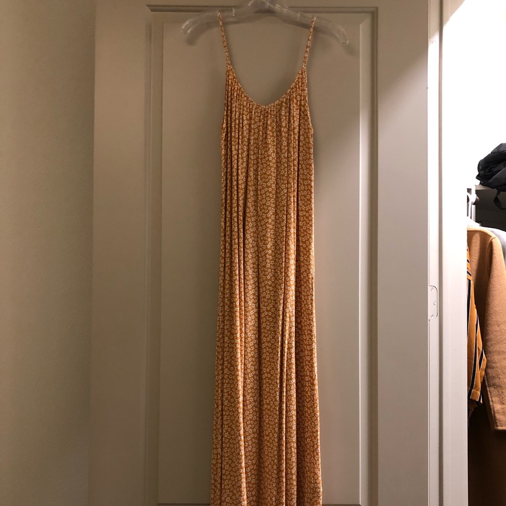 Mustard floral maxi dress